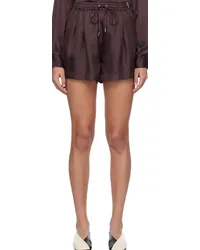 Silk Laundry Brown Slouch Shorts Cacao