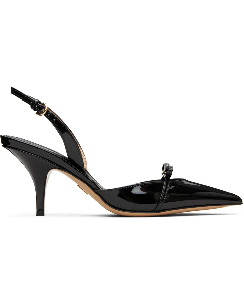 Ferragamo Black Mini Bow Sling Pump Heels 004