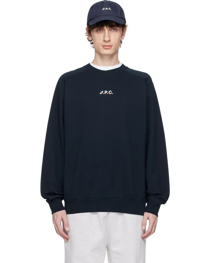 A.P.C. Navy ASICS Edition Lake Sweatshirt Iak