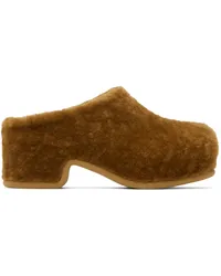 Dries van Noten Tan Shearling Clogs Tan