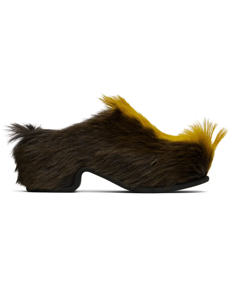Dries van Noten Brown & Yellow Platform Clogs 202