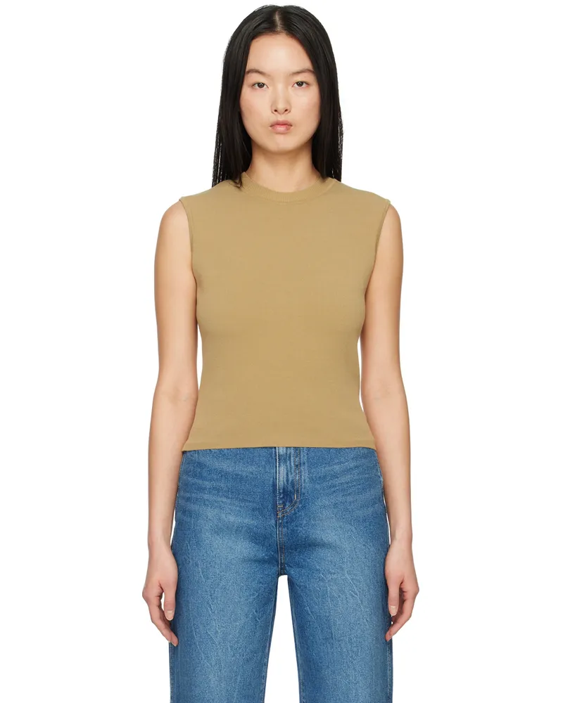 Arch The Khaki Crop Tank Top Olive