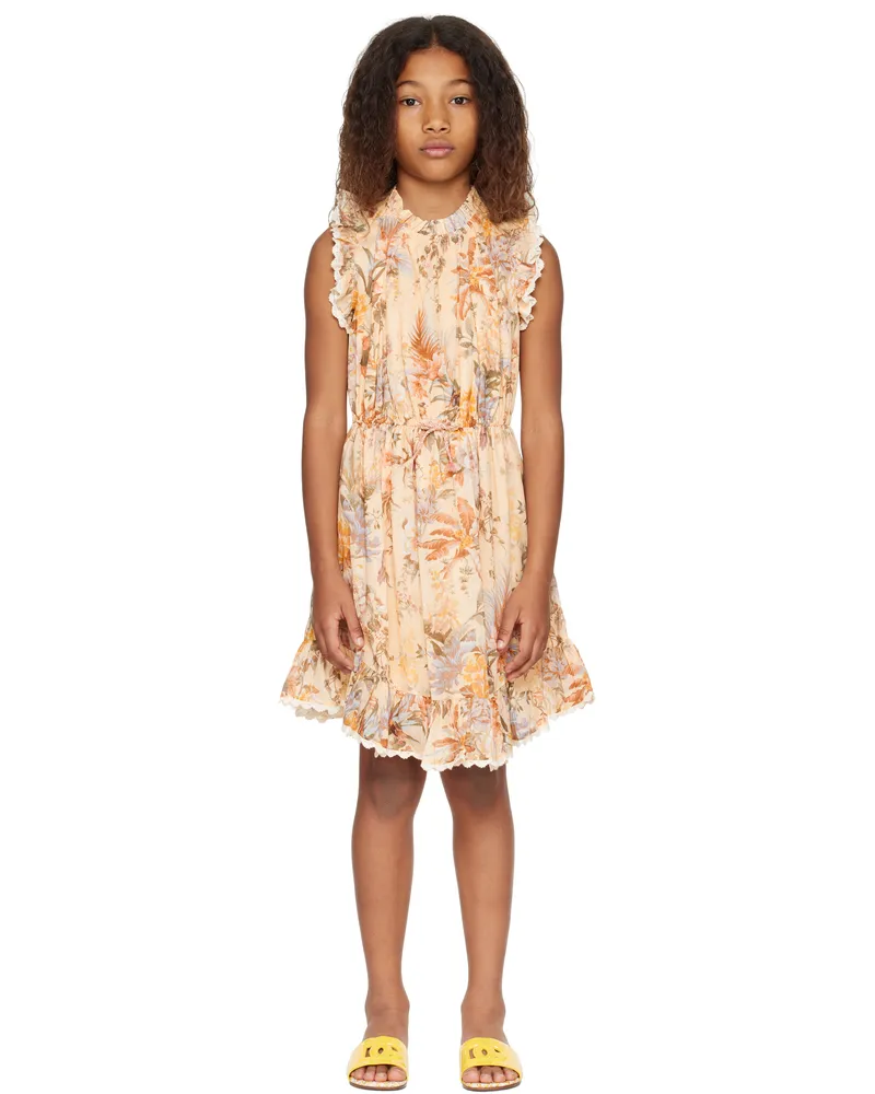 Zimmermann Kids Beige Tallow Flip Dress Cmfl