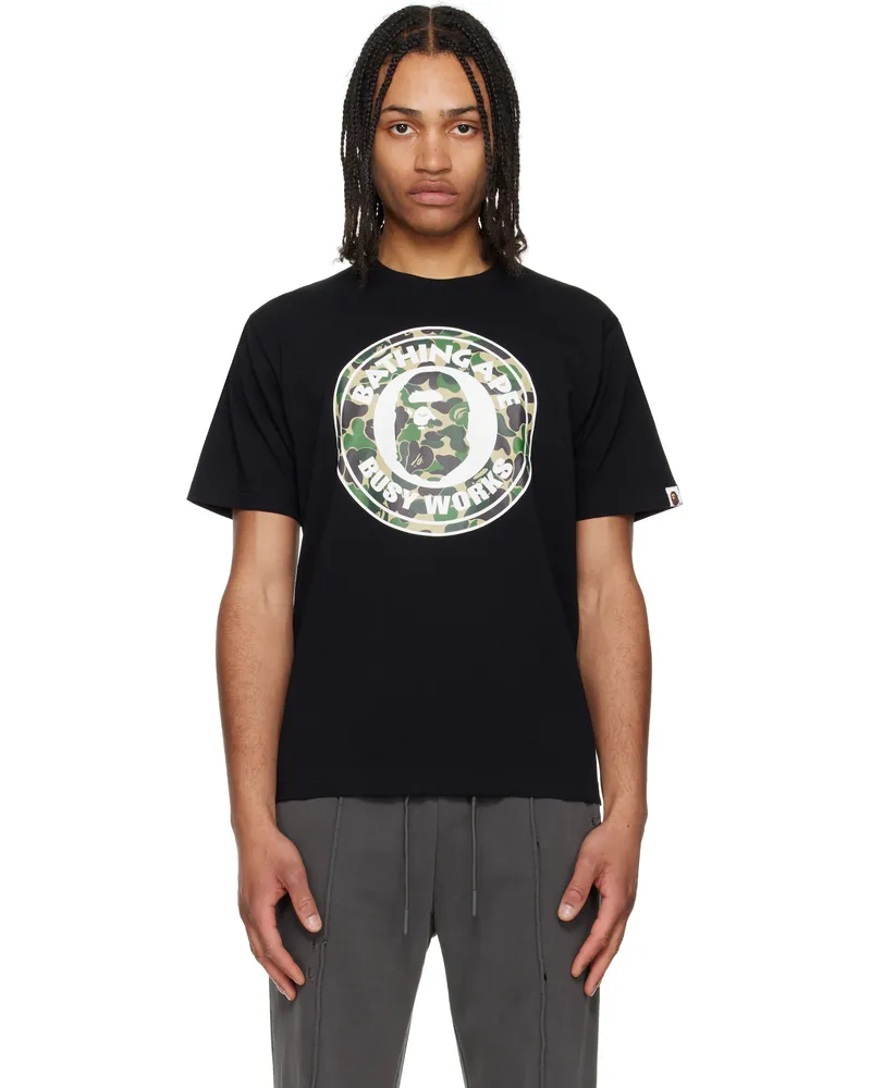 BAPE Black ABC Camo Busy Works T-shirt Bkm