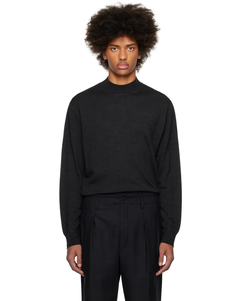 Christophe Lemaire Gray Mock Neck Sweater Bk966