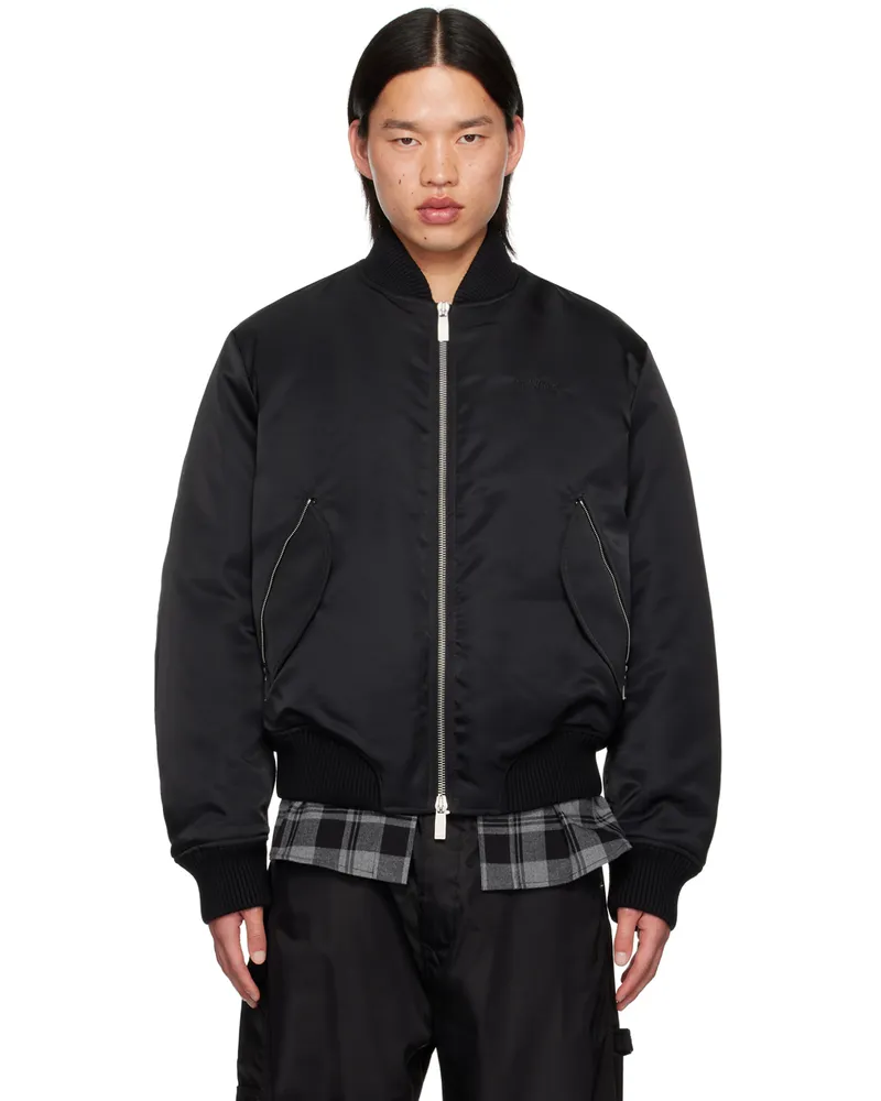 OFF-WHITE Black ARR EMB Bomber Jacket Black