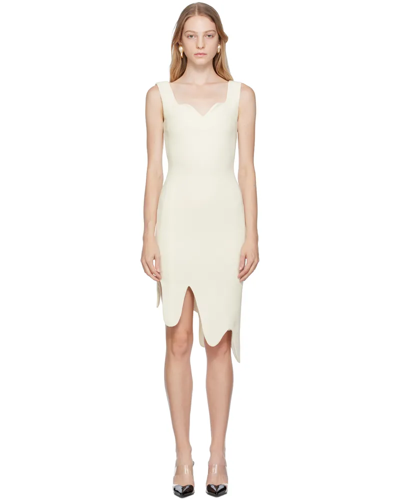 Moschino Off-White Morphed Midi Dress A0002