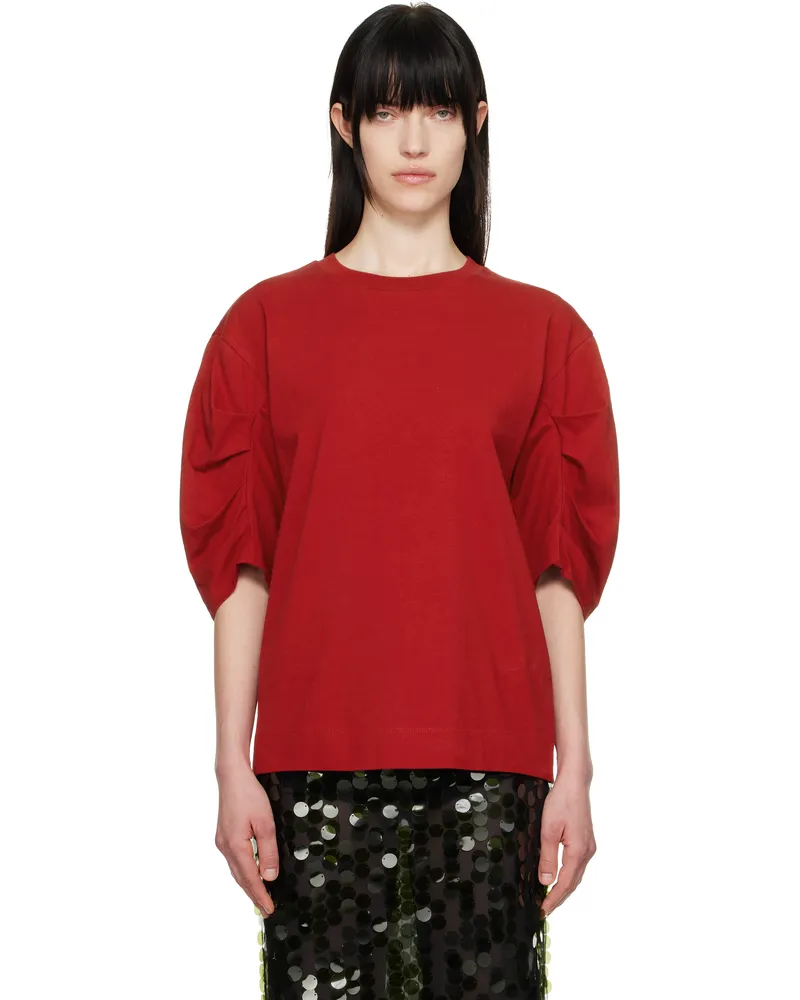 Dries van Noten Red Pleated T-shirt 352