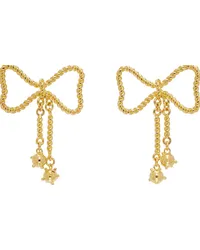 CHOPOVA LOWENA Gold Mace Bow Earrings Multi