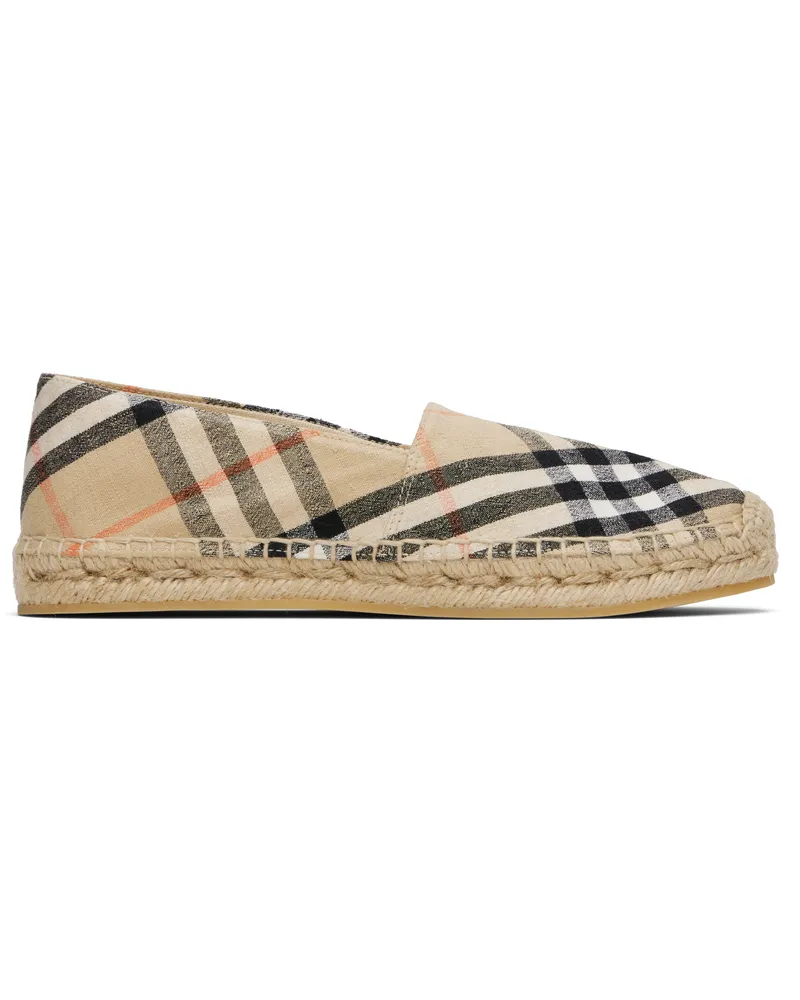 Burberry Beige Check Mews Espadrilles Sand