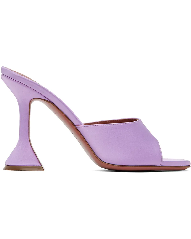 Amina Muaddi Purple Lupita Slipper Heeled Sandals Violet