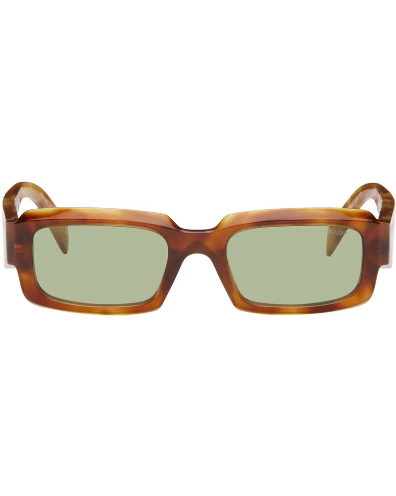 Prada Tortoiseshell Rectangular Sunglasses 11p60c