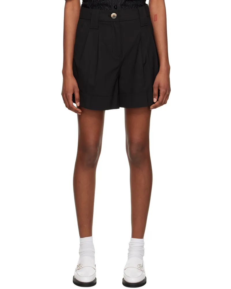 Ganni Black Drapey Shorts 099