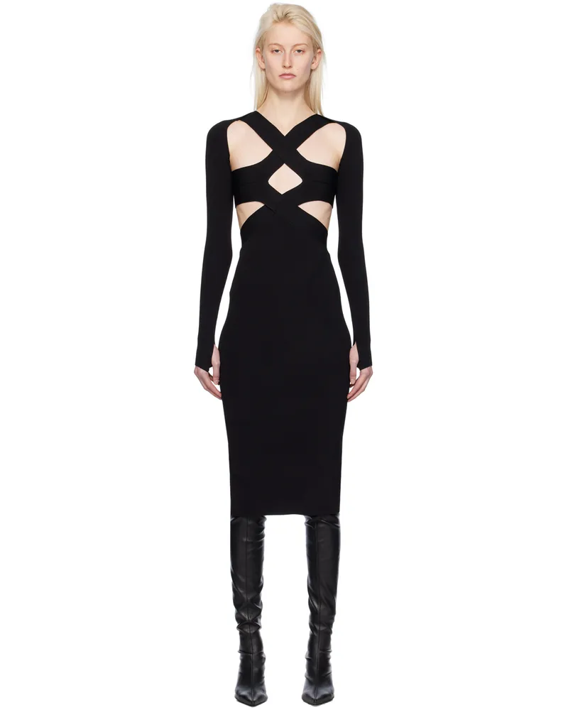 Dion Lee Black Harness Bra Midi Dress Black