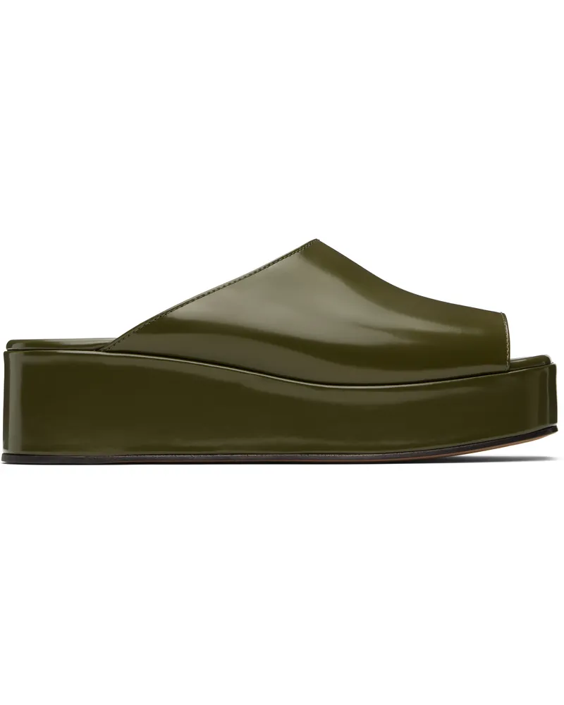 The Row Khaki Emi Flatform Sandals Khk