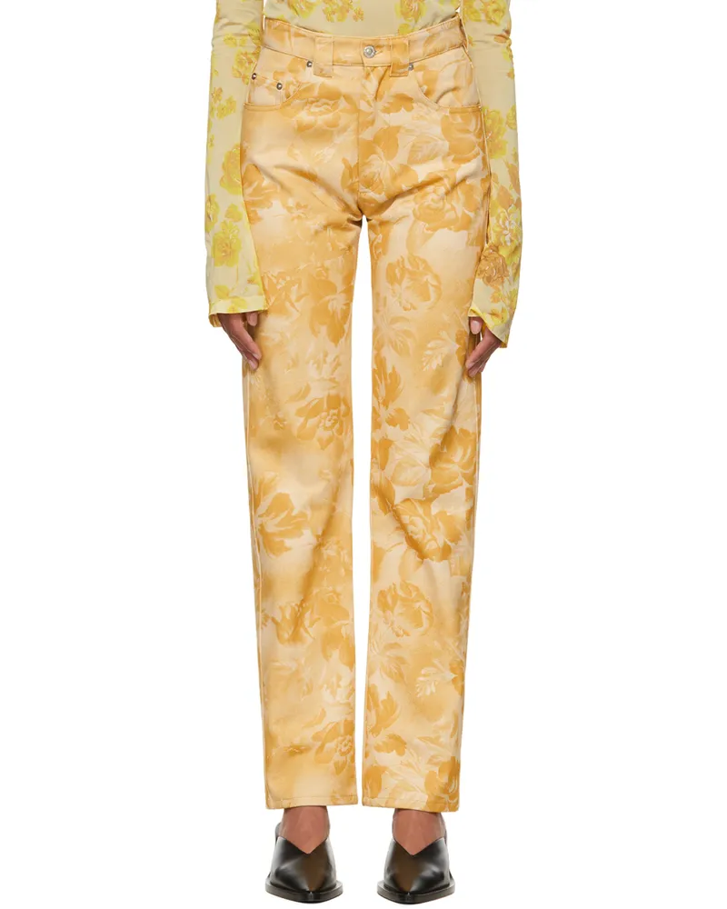 KWAIDAN EDITIONS Yellow Straight-Leg Jeans Inverted