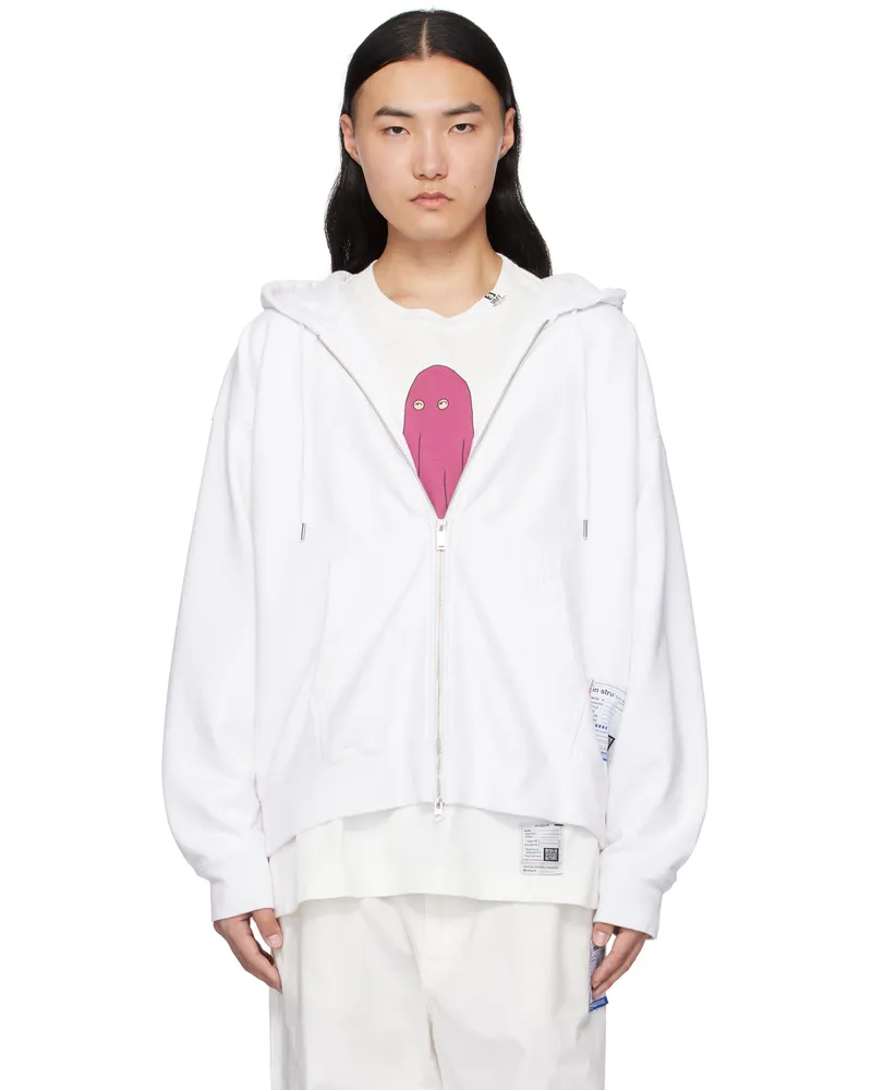 MIHARAYASUHIRO White Zip Parka Hoodie White