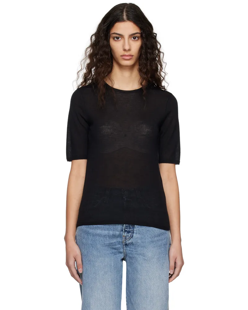 Totême Black Crewneck T-Shirt 200