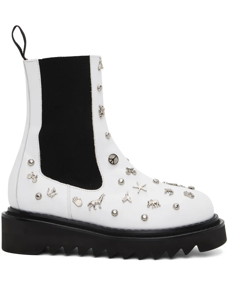 Toga White Embellished Boots Aj1245