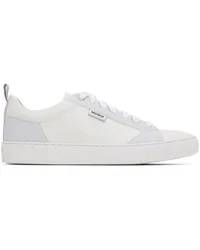 HUGO BOSS White & Gray Cupsole Faux-Leather Sneakers 124-open