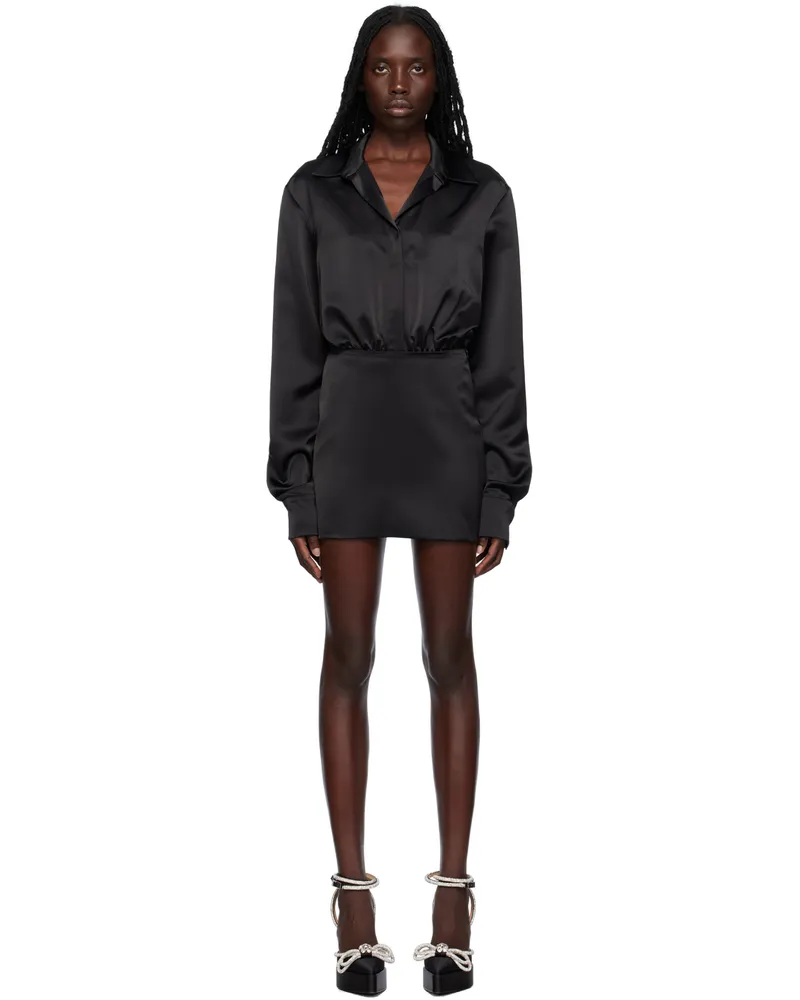 Mach & Mach Black Karma Flower Minidress Black
