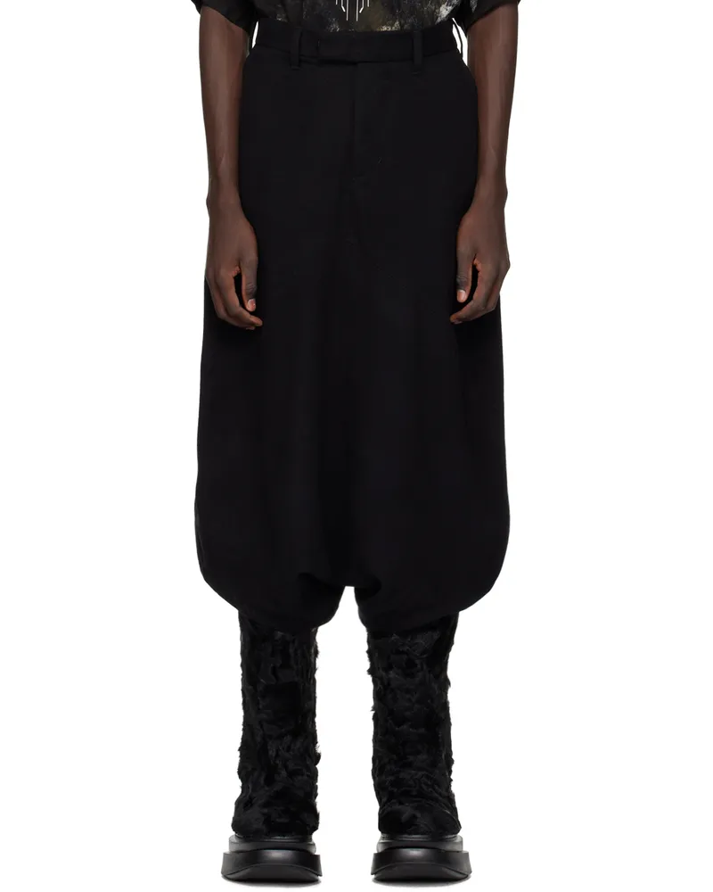 Julius Black Geometric Trousers Black