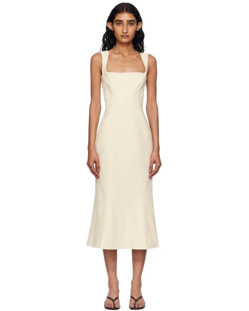 Mirror Palais Beige 'The Ingenue Lady' Midi Dress Cream
