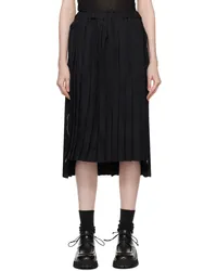 Comme des Garçons Black Pleated Midi Skirt Black