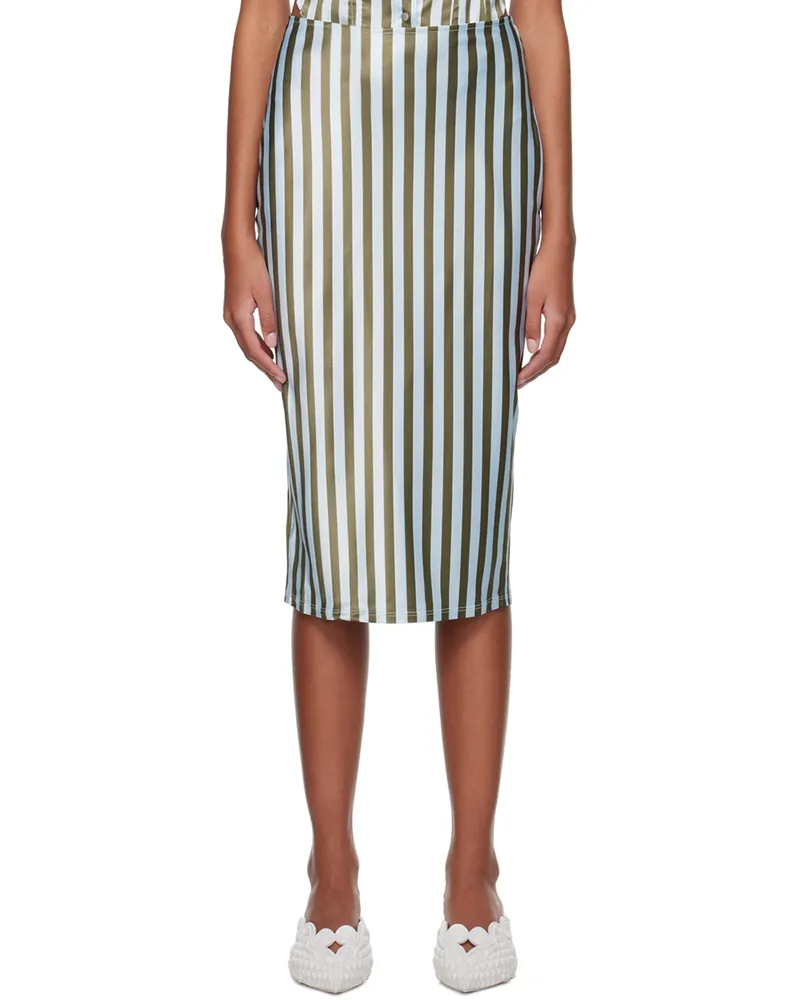Miaou SSENSE Work Capsule – Green & Blue Verona Midi Skirt Green