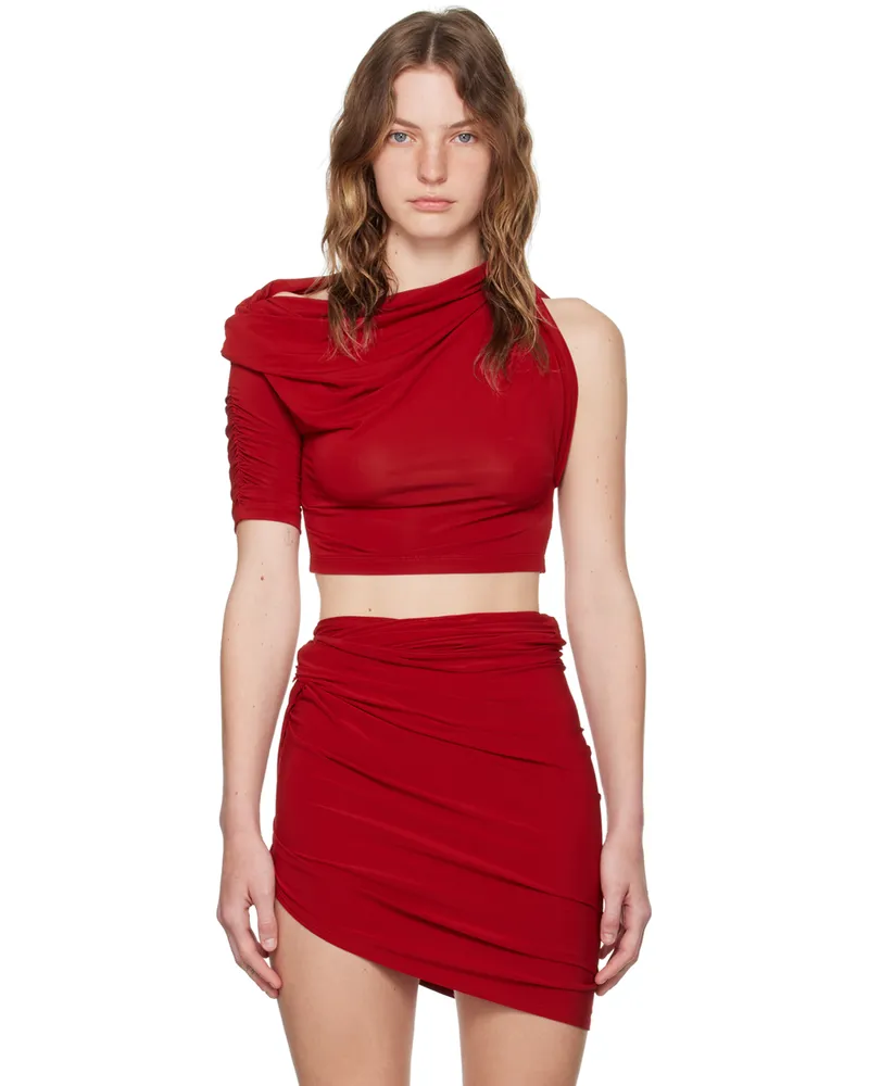 Jacquemus Red Les Rayures 'Le haut Drapeado' T-Shirt 480