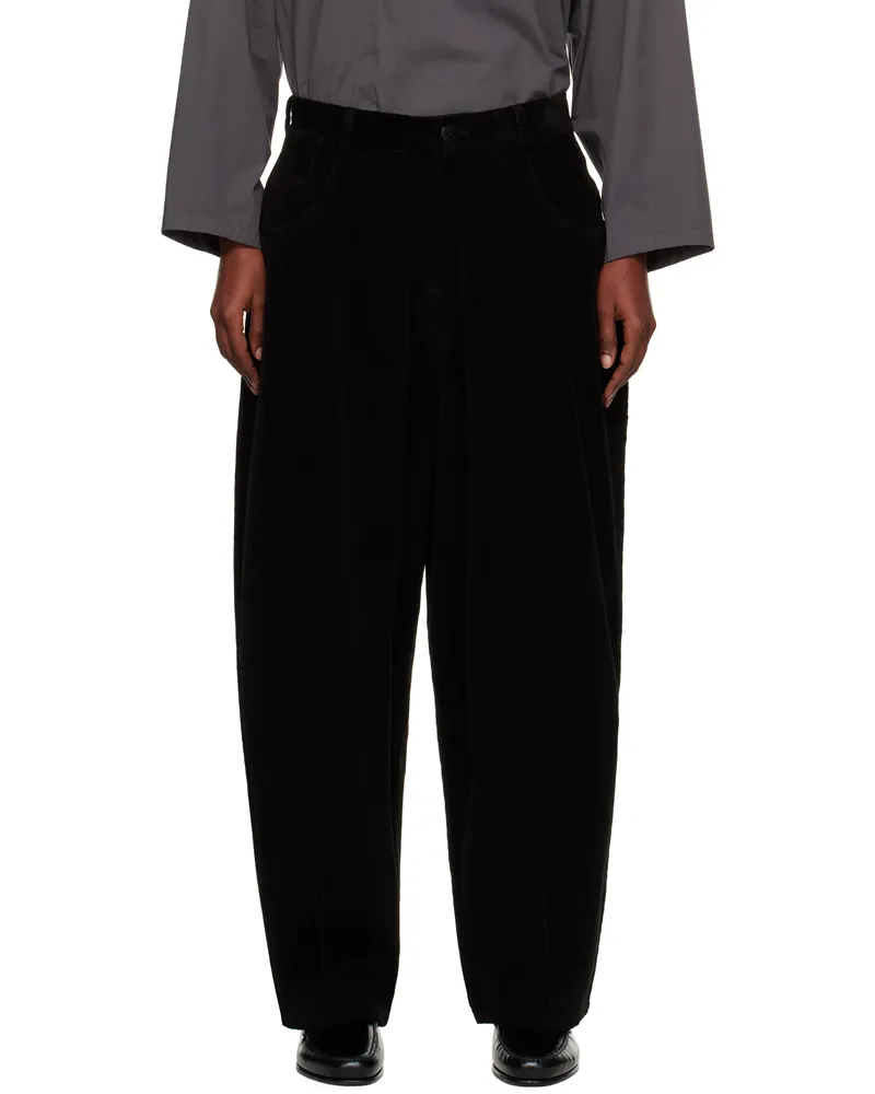 CORDERA Black Corduroy Baggy Trousers Black