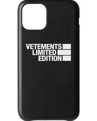 VETEMENTS Black 'Limited Edition' Logo iPhone 11 Pro Case Black