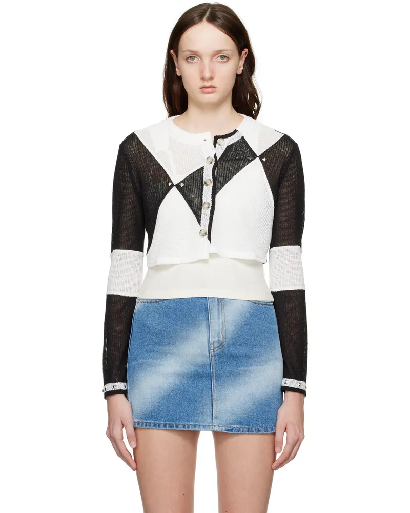 Kijun Black & White Mono Cardigan White