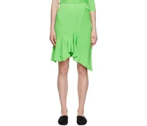 Green Asymmetric Miniskirt