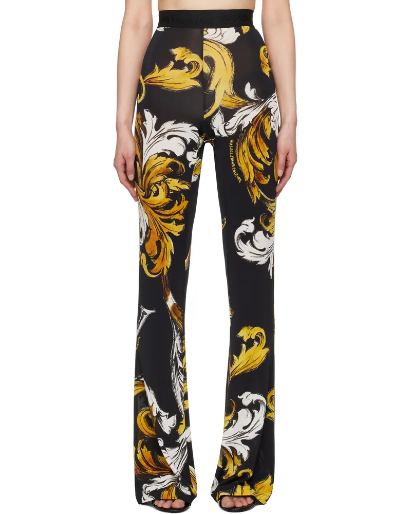 Versace Jeans Black Flared Leggings Eg89