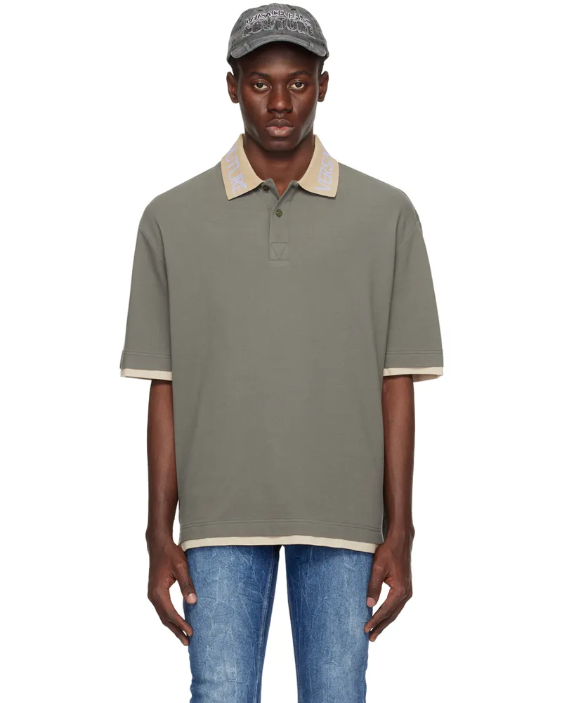Versace Jeans Khaki Intarsia Polo E148