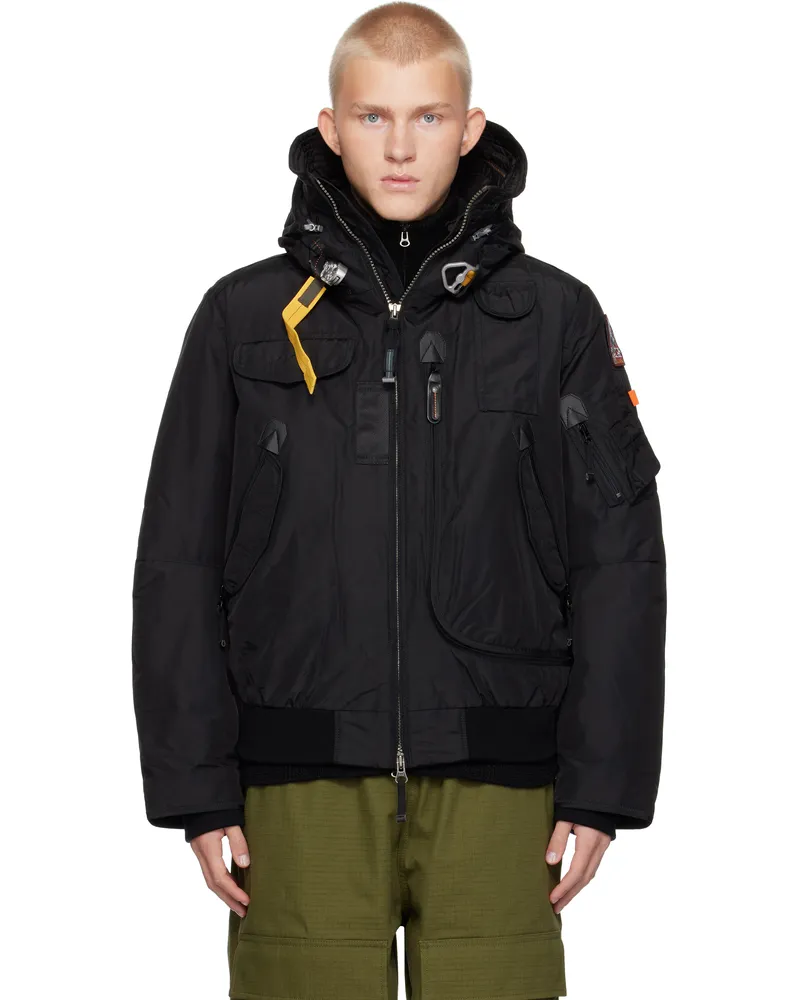 Parajumpers Black Masterpiece Gobi Hooded Down Bomber Jacket 0541
