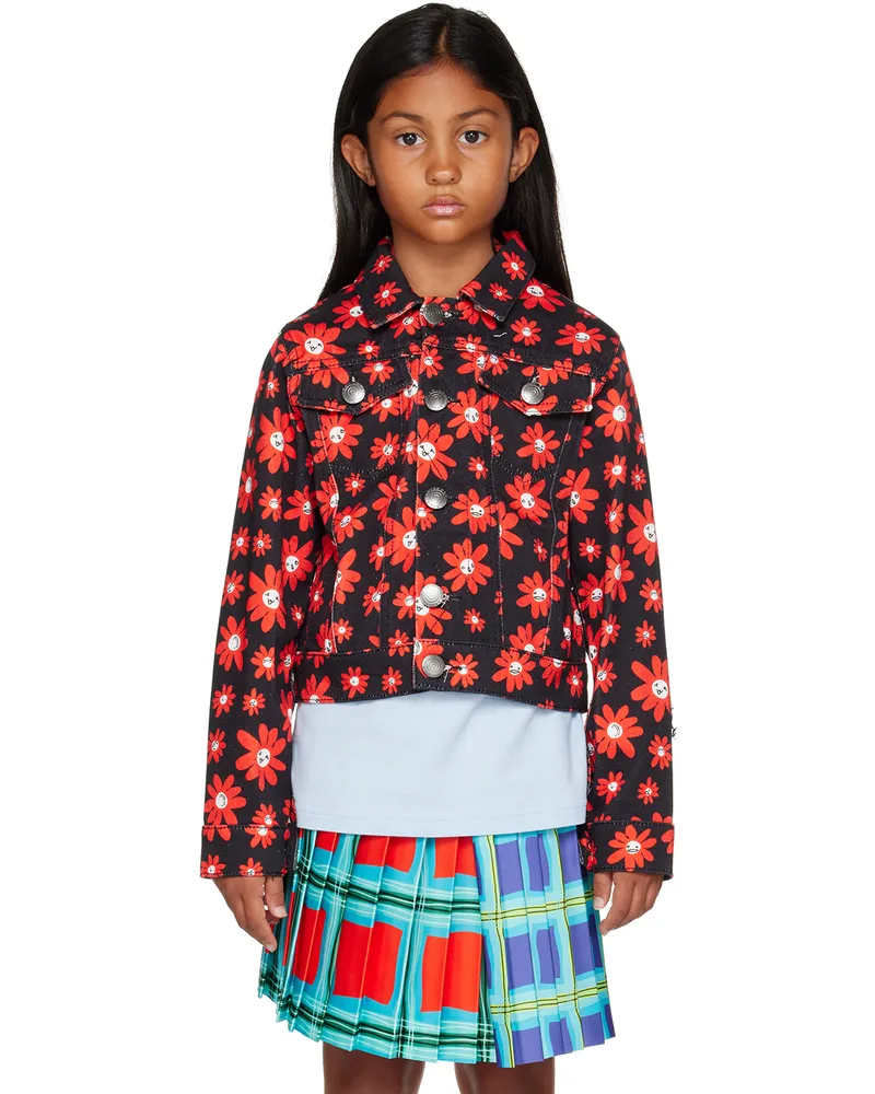 Charles Jeffrey Loverboy Kids Black Floral Denim Jacket Crzdz