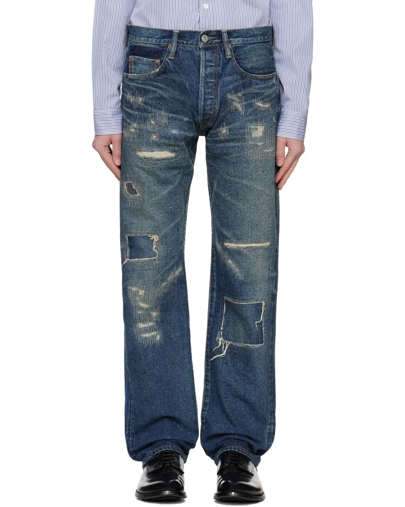 Junya Watanabe Blue Distressed Jeans Indigo