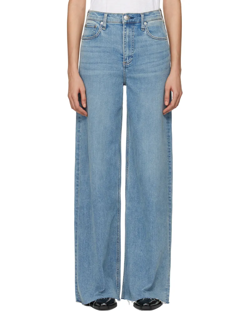 Rag & Bone Blue 'The Sofie' High-Rise Ultra Wide Jeans Whitney