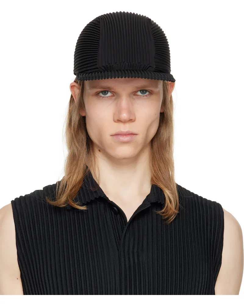 Issey Miyake Black Pleats Cap 15-black