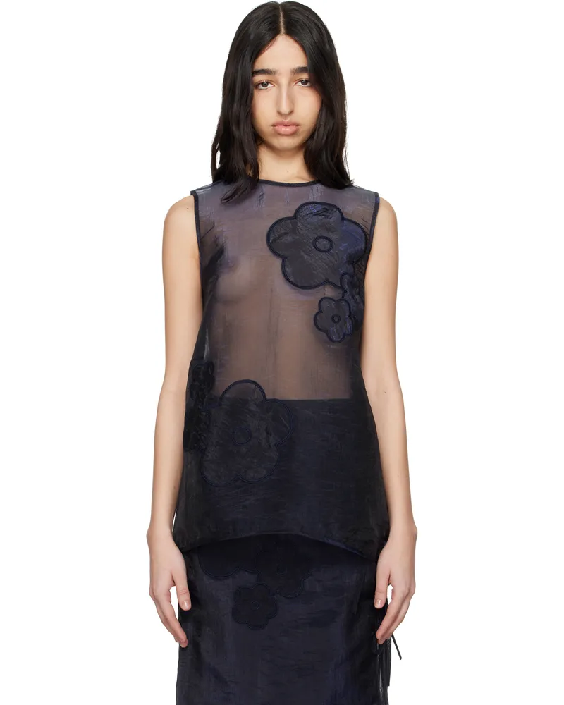Cecilie Bahnsen Navy Alba Top Navy