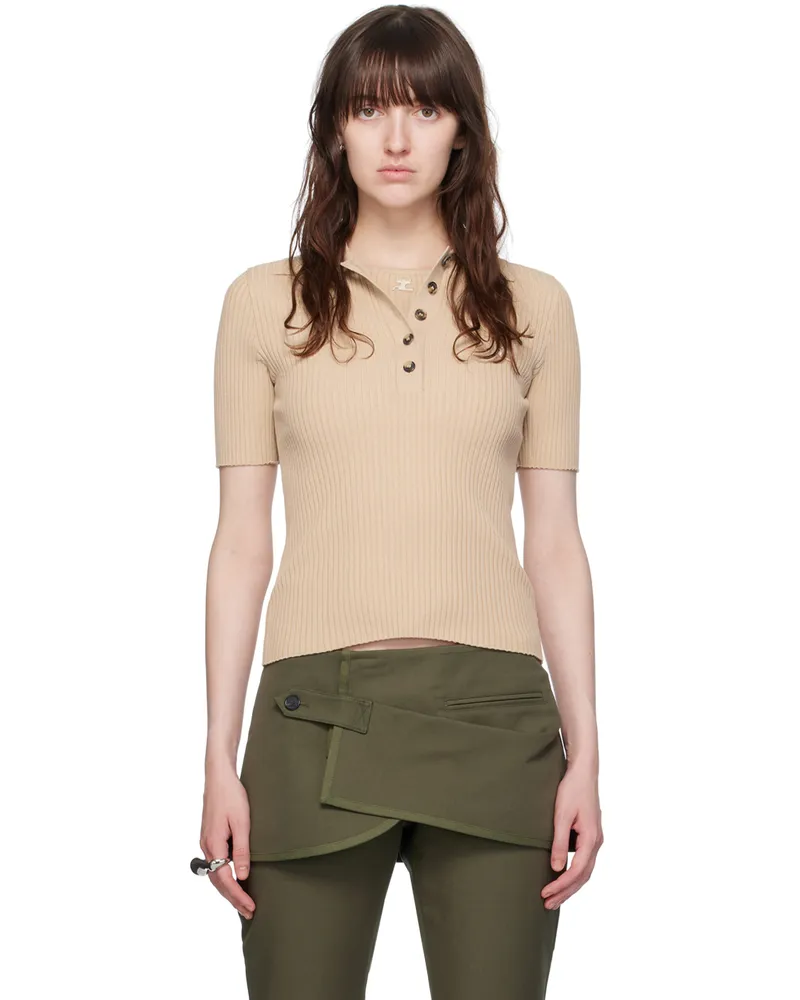 Courrèges Beige Signature Polo 1054