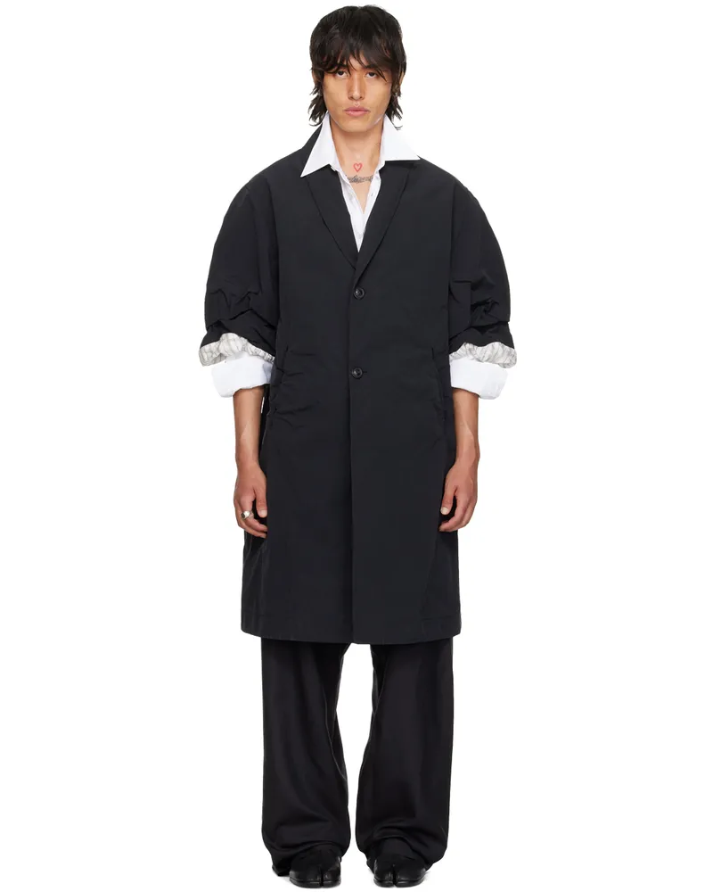Maison Margiela Black Crinkled Coat 900
