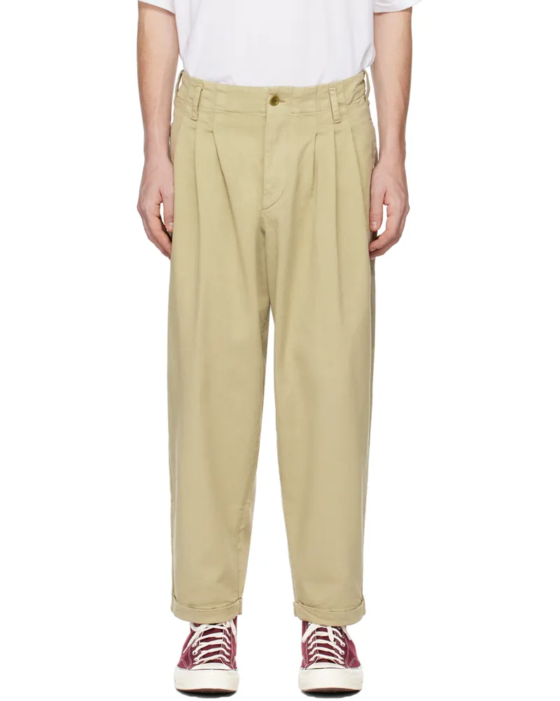 YMC Beige Peg Trousers 10-stone