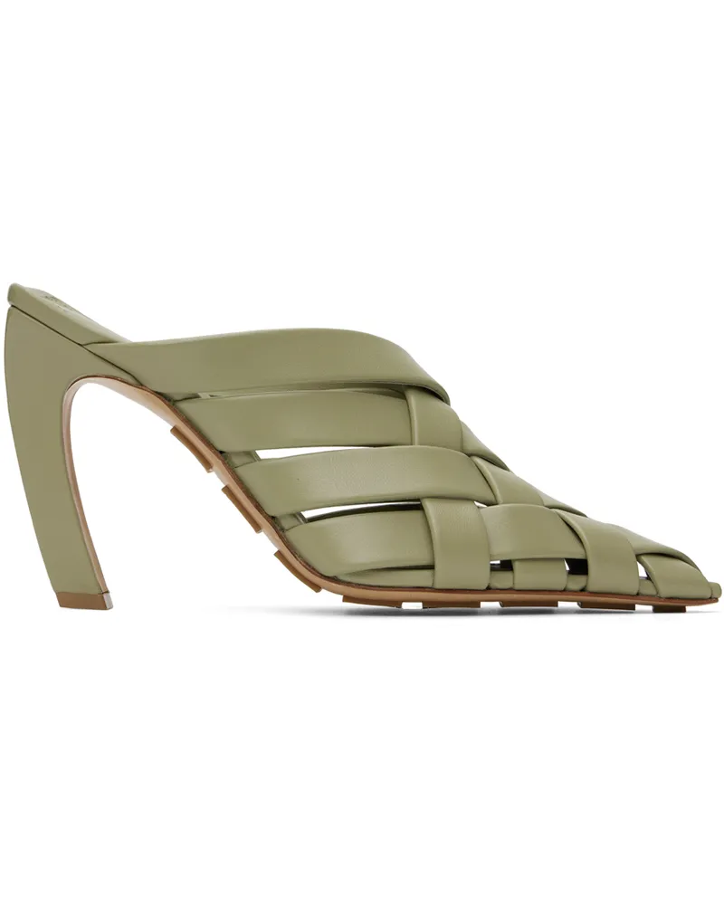 Bottega Veneta Khaki Alfie Mules 3025