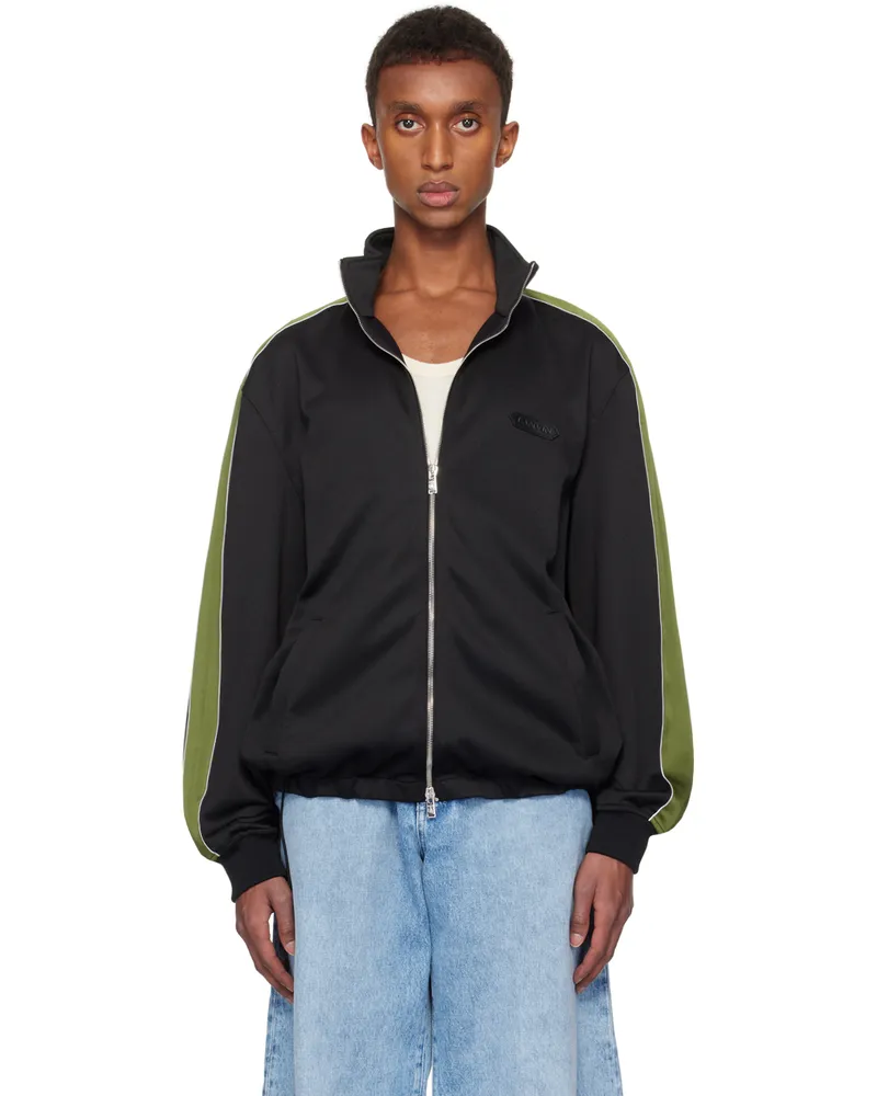 Lanvin Black & Khaki Stripe Track Jacket 10