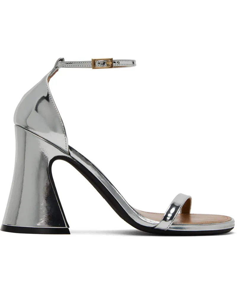 Marni Silver Block Heel Sandals 00n20