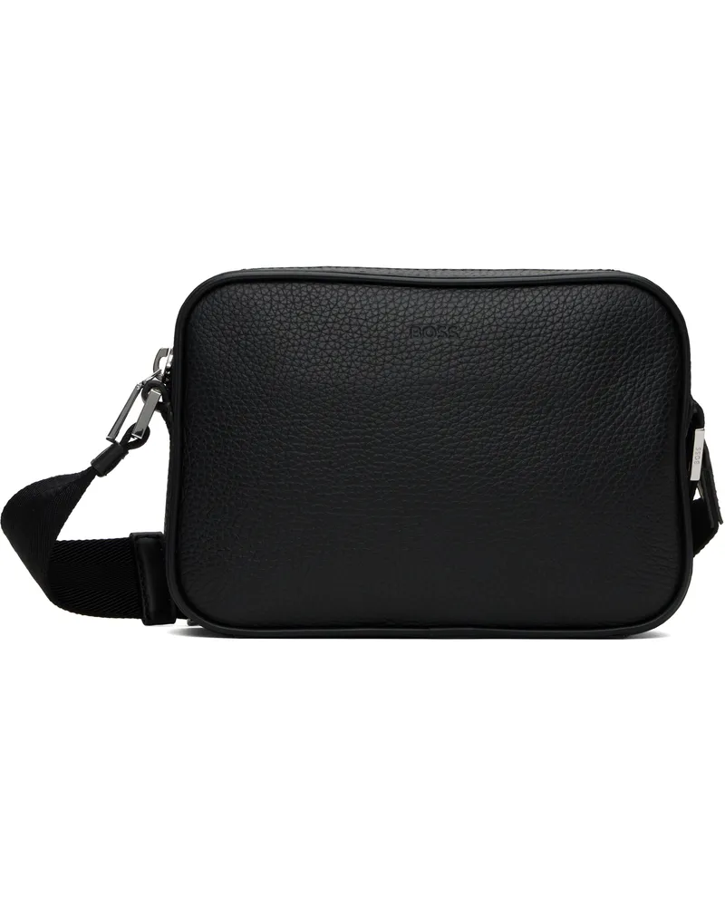 HUGO BOSS Black Embossed-Logo Leather Bag 001-black