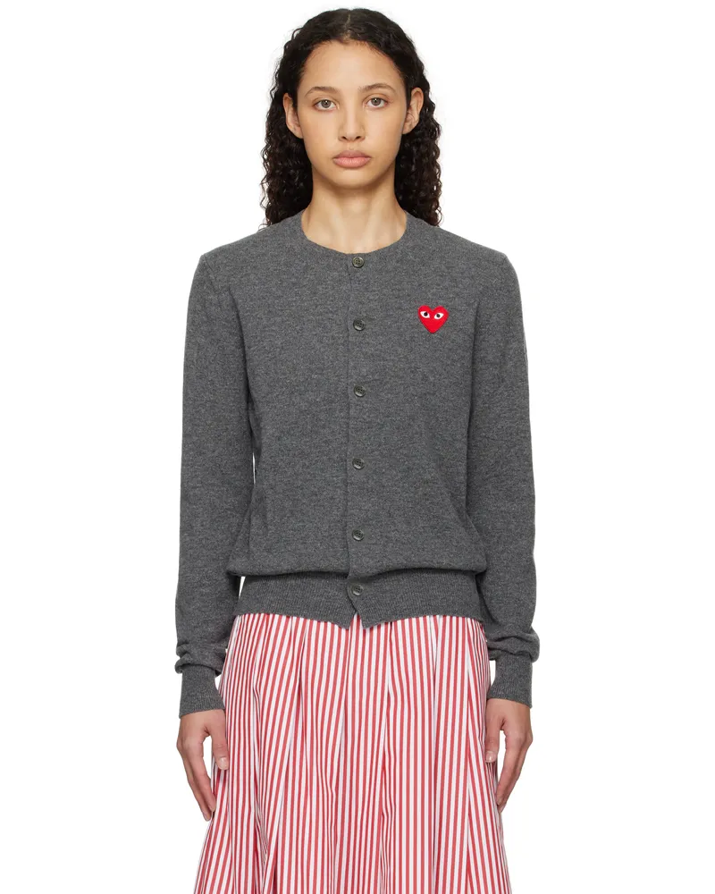 Comme des Garçons Gray Round Neck Cardigan 3